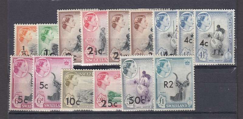 SWAZILAND-QEII VFM LOT-H.R. TYPE CHANGES !!!