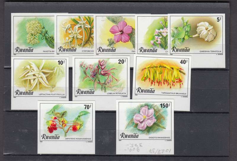 RWANDA-1981 SCARCE SET ALL POST OFFICE MINT ALL IMPERF   R1290.00
