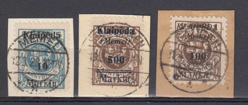 MEMEL-OCCP OF LITHUANIA  SCARCE 1923 SUPERB ON PIECE LOT   R1680.00