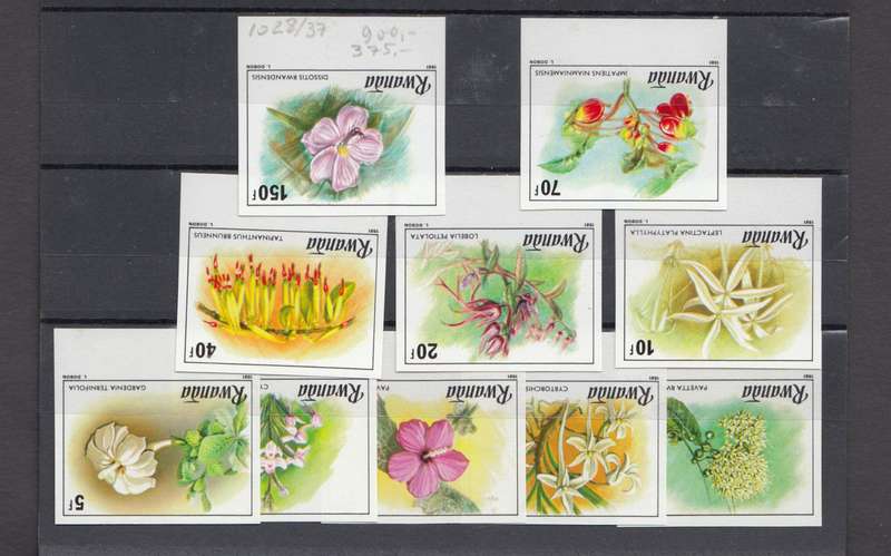 RWANDA-1981 VERY SCARCE SET ALL POST OFFICE MINT ALL IMPERF   R1400.00