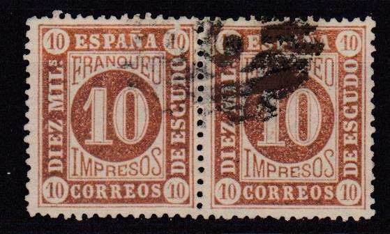 SPAIN-1867 SG 106 VFU PAIR    R1030.00+