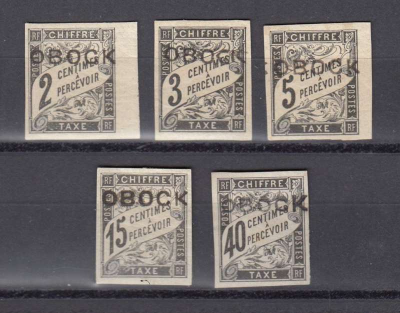 FRENCH OBOCK VERY SCARCE POSTAGE DUES 1 SIGNED 40c NO GUM REST VFM H.R.  R6340.00