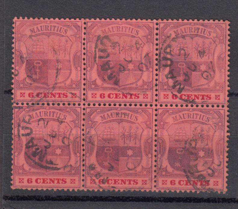 MAURITIUS-VFU BLOCK OF 6