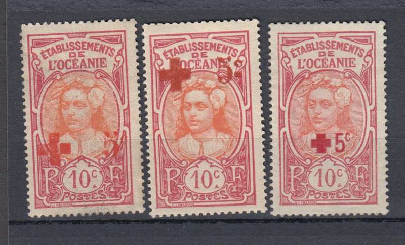 FRENCH OCEANIC SETT. RED CROSS ISSUES SG38 NO GUM  R1050.00