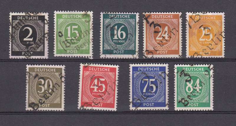 GERMANY-ZONES VERY SCARCE NUMERALS OVERPRINTED " BERLIN " NOT EASY THESE MINT NO GUM