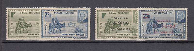 MAURITANIA- VFM SET AND OVERPRINTS H.R.