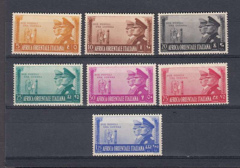 ITALIAN E.AFRICA-1941 Hilter set 25c thin,rest fresh vfm-light h.r.  R600.00