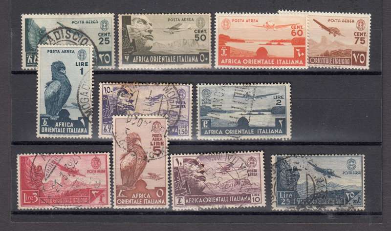 ITALIAN E.AFRICA-1938 set SCARCE  set 1.5l toned and 50c no gum rest vfu.  R5330.00