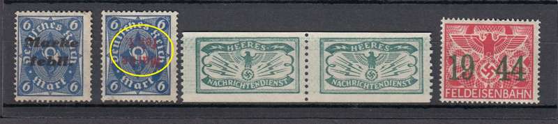 REICH-BACK OF THE BOOK LOT ONE SCARCE OVERPRINT INVERTED !!! VFM