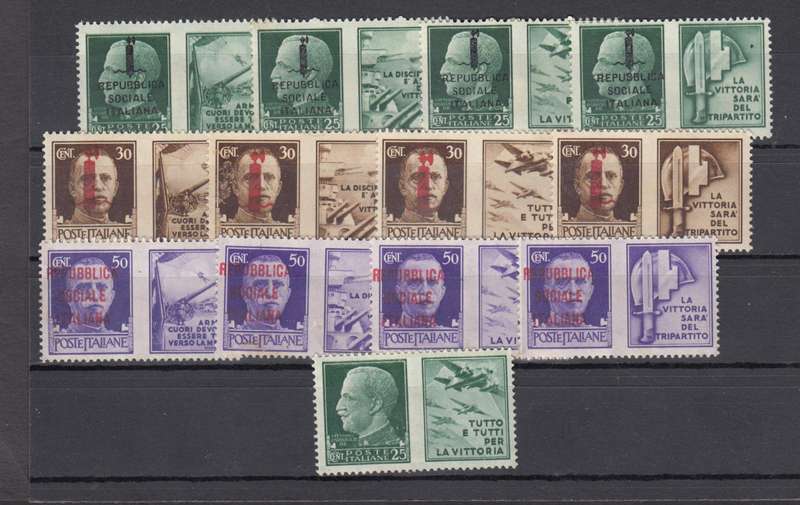 UNSOLD LOTS ON AUCTION-MUST SEE BELOW SOME VERY GOOD !!!! ITALY PROPAGANDA IMPERF PAIRS MINT