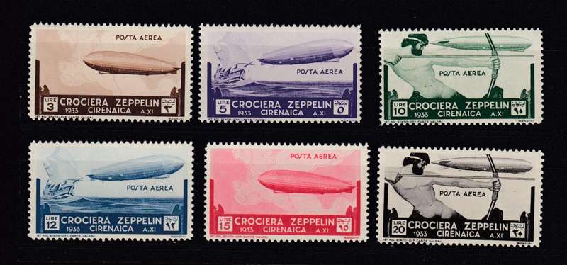 ITALIAN CYRENAICA- SCARCE ZEPPELIN'S SET superb mint light h.r.  R1970.00