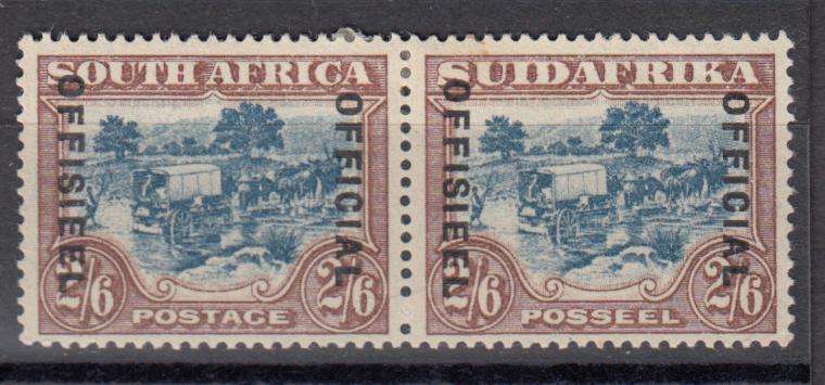 UNION-SACC 20c SCARCE OFF. PAIR  VFM-H.R.
