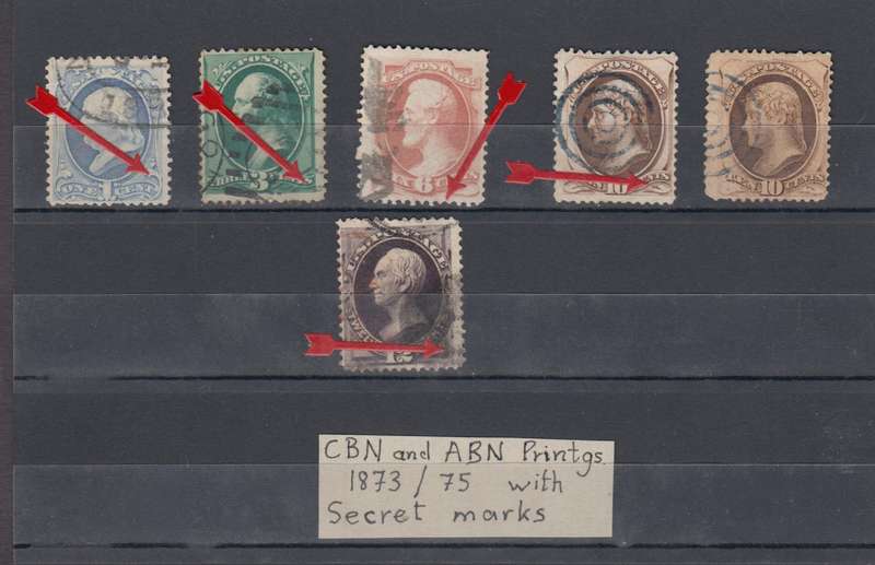 USA-1870 VERY SCARCE ALL SHOWING " SECRET MARKS " I DON`T KNOW THIS SUBJECT ! R6280.00