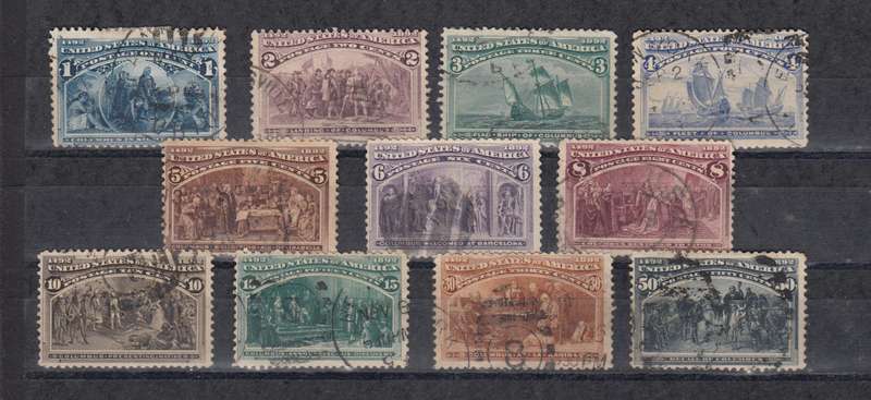 USA-1893 SET TO 50c VFU FOR THESE POPULAR ISSUES !!  R13 150.00