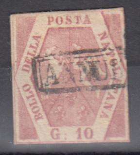 NAPLES -1858 SG 5A VERY SCARCE SUPERB USED-UNSOAKED  337 GBP OR  R8080.00