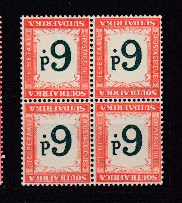 UNION-POSTAGE DUE BLOCK 6d SUPERB UMM INVERTED W/MARK  R1800.00+