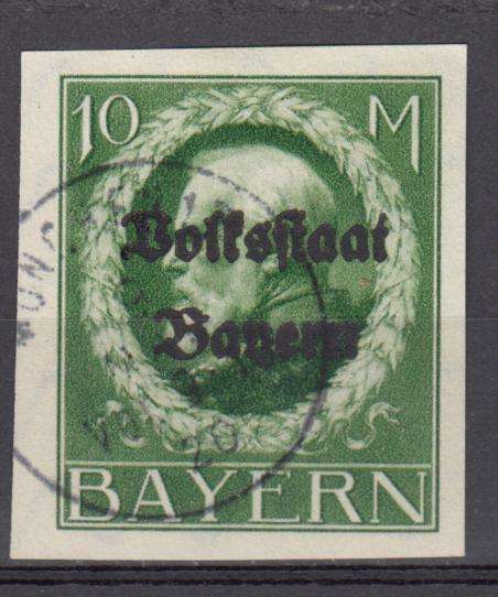 BAVARIA-  SCARCE MICHEL 132B IMPERF SUPERB USED   R3380.00