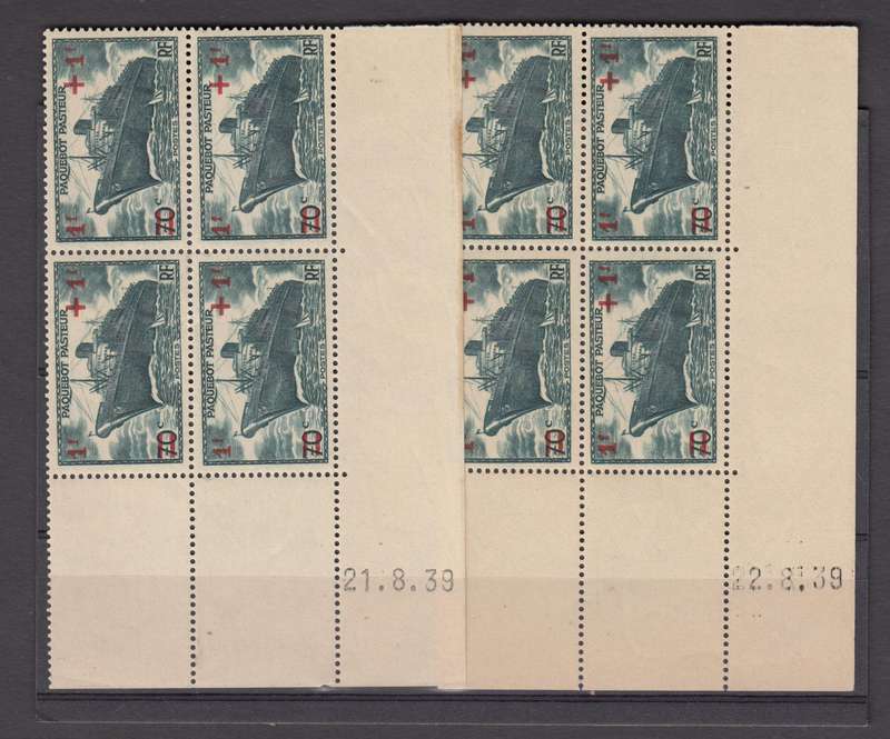 FRANCE- TWO  SUPERB UMM BLOCKS " DATED 1939 BUT ISSUED IN 1941 "  !!!