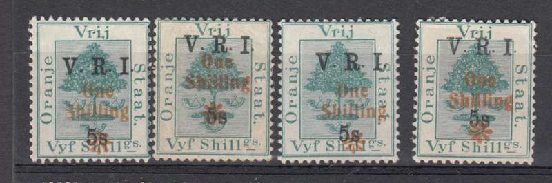 OFS   SCARCE LOT   FOUR VFM-LIGHT H.R.  SEE GUM SIDE BELOW