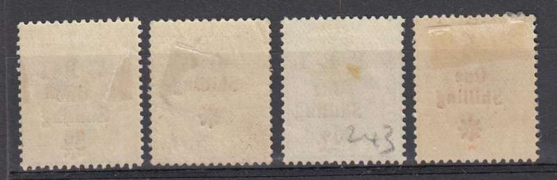 OFS   SCARCE LOT   FOUR VFM-LIGHT H.R.  SEE GUM SIDE BELOW