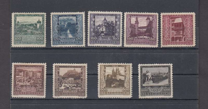 Austria 1923 Set Very Fine Mint Light H.R.