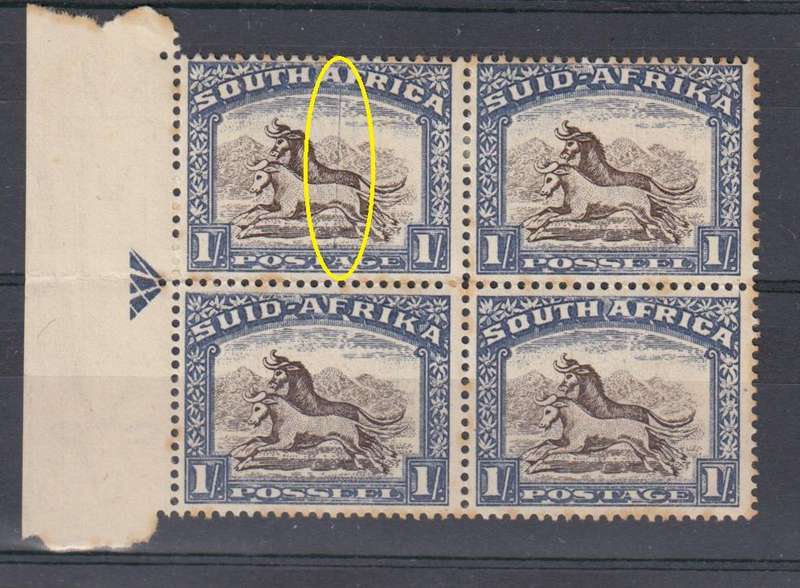 UNION-1 SHILLING ARROW BLOCK LINE FLAW - TONING
