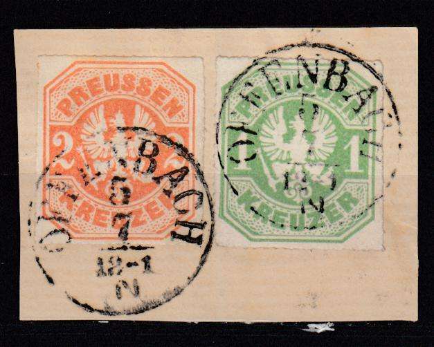 PRUSSIA- extremely scarce combination franking superb used SG40/42 R5900.00