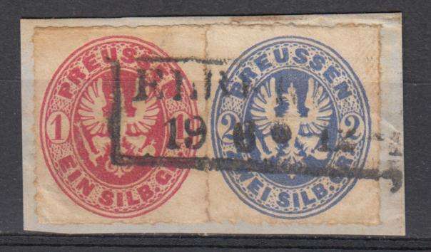 PRUSSIA-1861 SCARCE combination franking !!