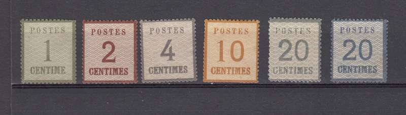 ALSACE & LORRAINE 1870 RARE LOT R 22 950.00   MICHEL 1-6 II [ UPWARD WAVES ]  SOME NO GUM-SEE BELOW