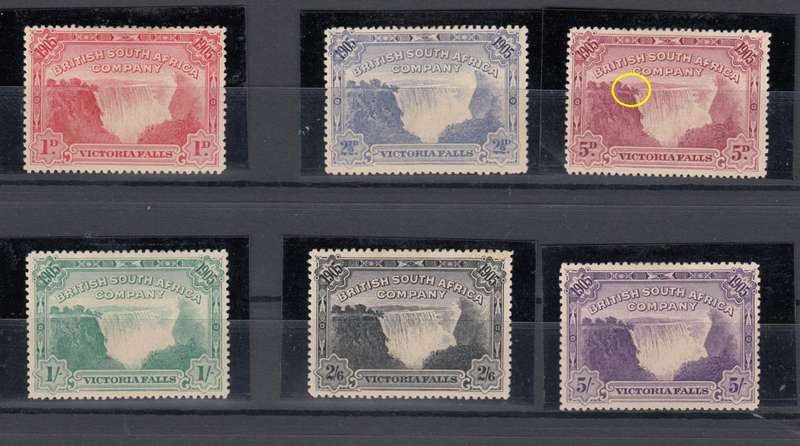 BSAC- FALLS SET 5d SHOWING SCARCE " BIRD OVER TREE " SG96a  R12 350.00