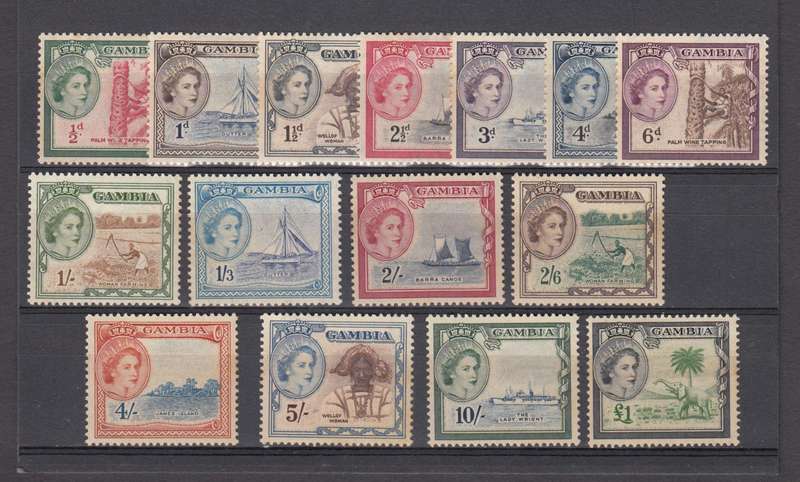 GAMBIA-QEII SCARCE SET H.R. TONE SPOTS  R2730.00