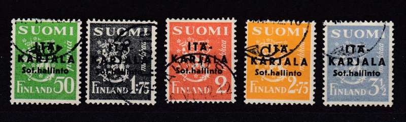 FINLAND OCCP. OF E.Karelia vfu BLACK overprints