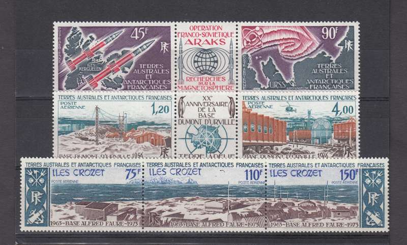 TAAF-THREE VERY SCARCE SET TENANT STRIPS    vfm light h.r.  R2450.00+