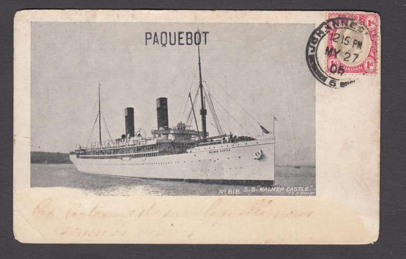 TVL SCARCE " PAQUEBOT-POSTED AT SEE-EARLY SHIP MAIL CARD TO PARIS 1927 "