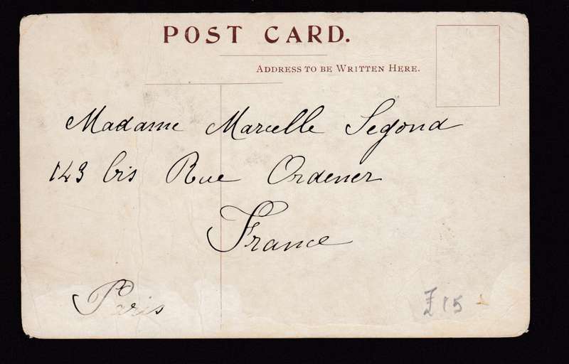 TVL SCARCE " PAQUEBOT-POSTED AT SEE-EARLY SHIP MAIL CARD TO PARIS 1927 "