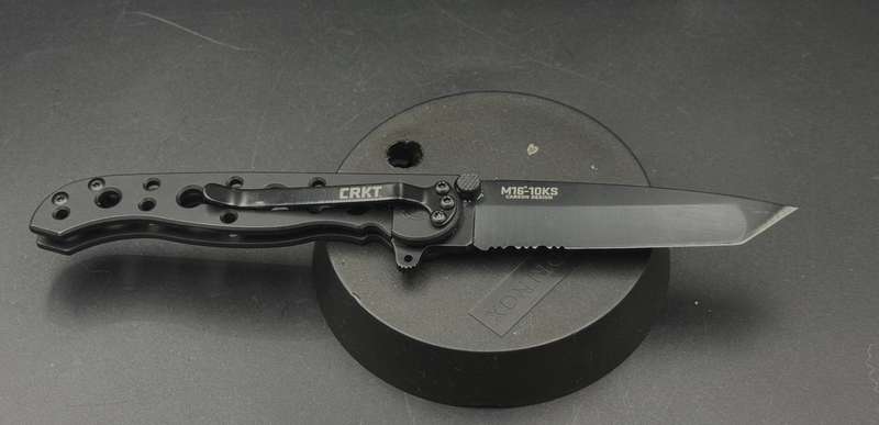 CRKT M16-10KS Tanto Black Stainless Steel w/Triple Point Serrations