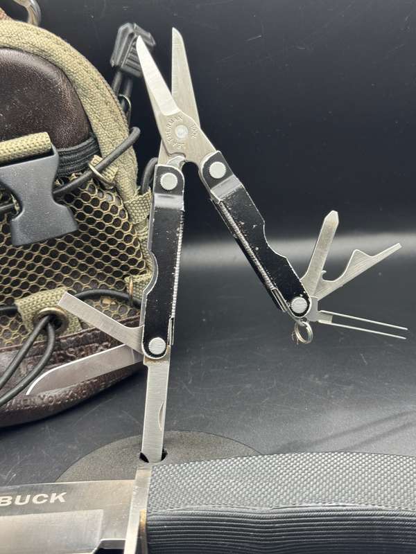 Leatherman Micra +Buck fixed blade