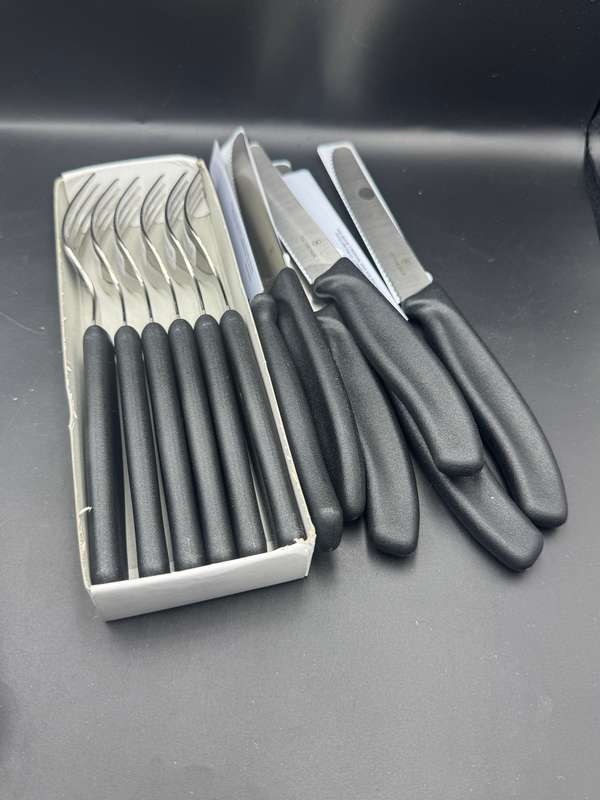 Victorinox Fork and Knife Black