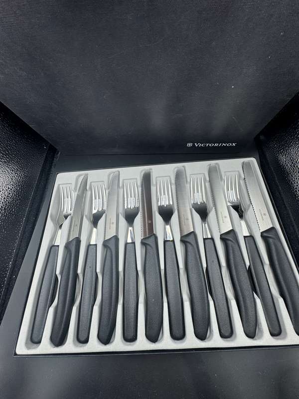 Victorinox Fork and Knife Black