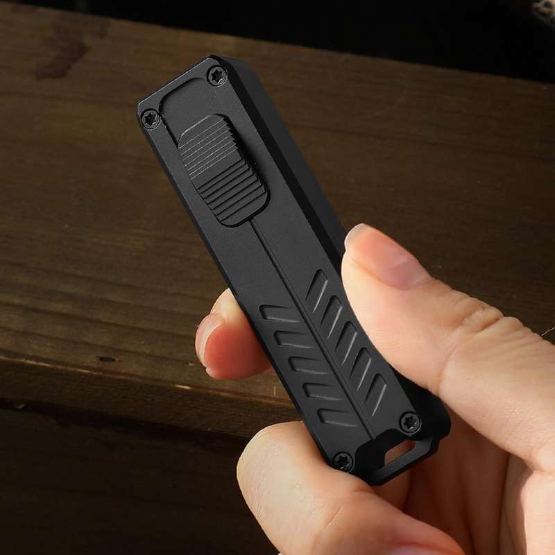 OTF Scalpel Knife Automatic Out the Front D/A Double Action Blade 5.25" MINI Black  **5 Blades Inc**