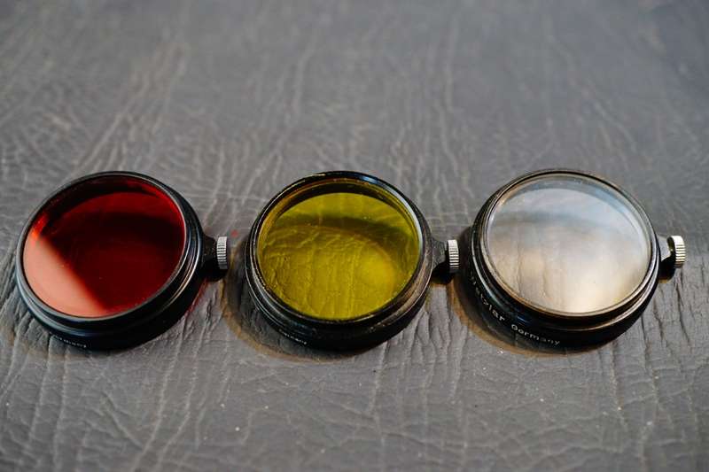 Set of Leica Clamp on / Push On Filters U.V.a, Yellow 1, Red R **Great Condition**