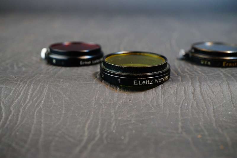 Set of Leica Clamp on / Push On Filters U.V.a, Yellow 1, Red R **Great Condition**