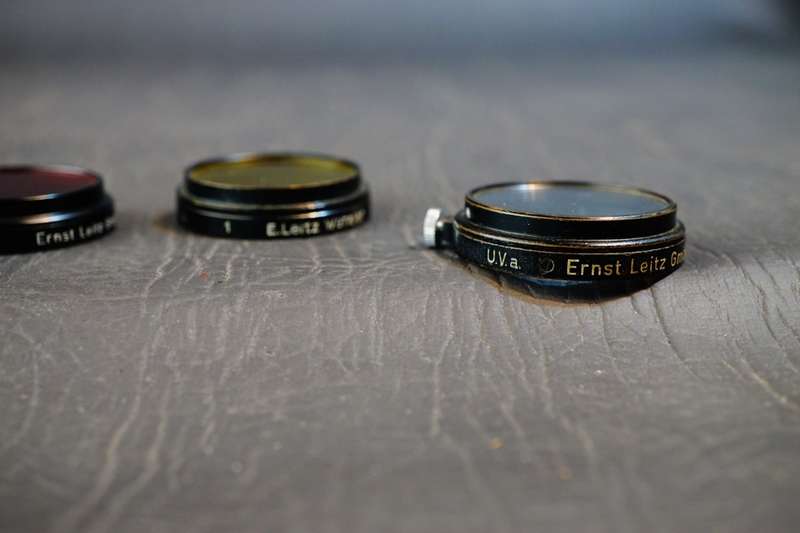 Set of Leica Clamp on / Push On Filters U.V.a, Yellow 1, Red R **Great Condition**