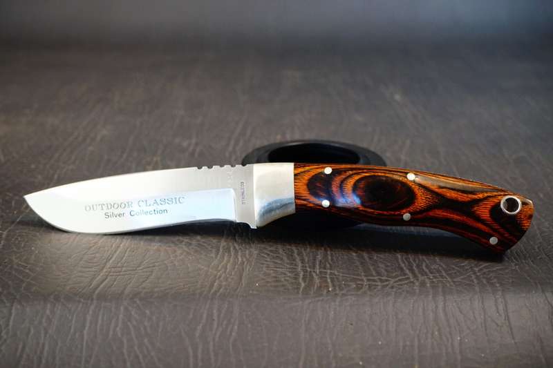 Carl Schlieper Eye Brand Outdoor Classic Hunter Silver Collection Knife **Great Condition**