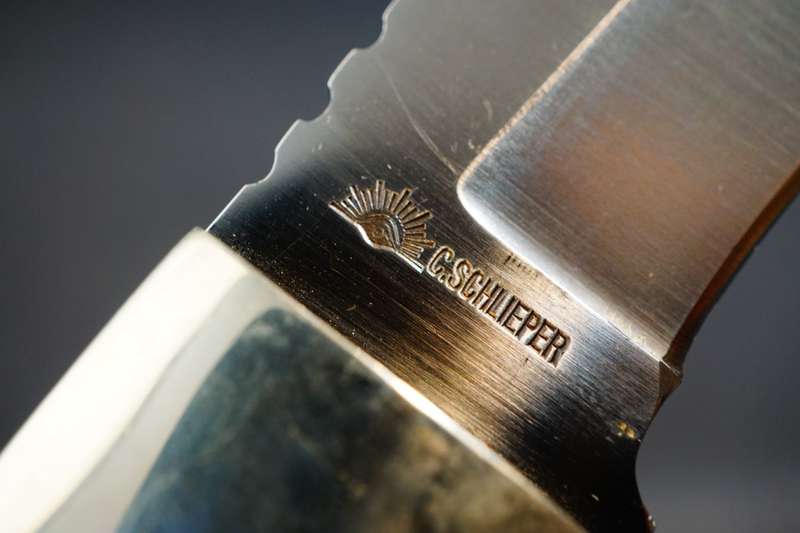 Carl Schlieper Eye Brand Outdoor Classic Hunter Silver Collection Knife **Great Condition**