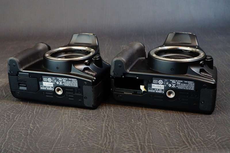 2 x Canon EOS 1000D Digital SLR Camera Bodies  **NON FUNCTIONAL SPARES OR REPAIR**