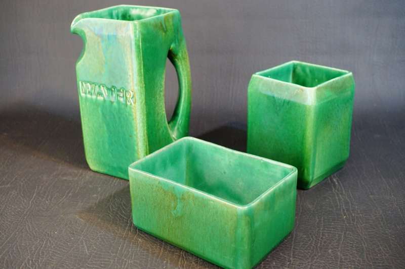 Gorgeous Green Set of Lucia Ware Ceramic Dishes **Great Condition**