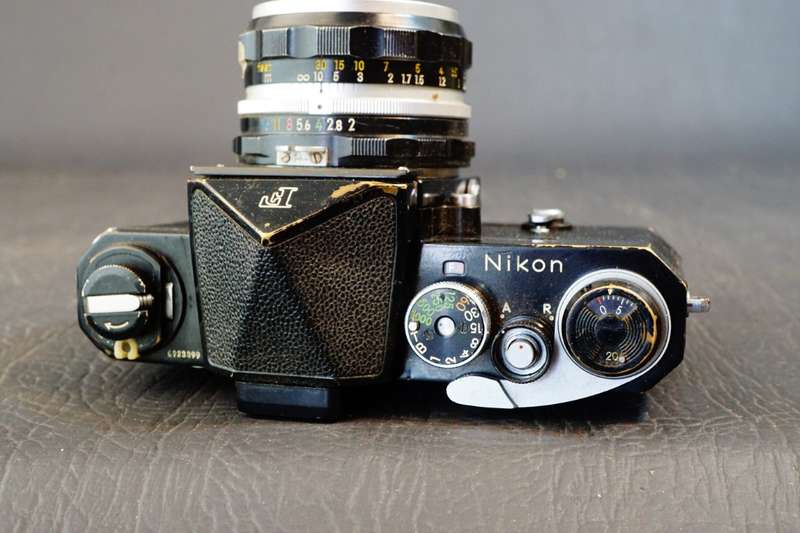 **Black Paint** Nikon F 35mm SLR with Plain Prism Finder and Nikkor 50mm F2 Lens **Good Condition**