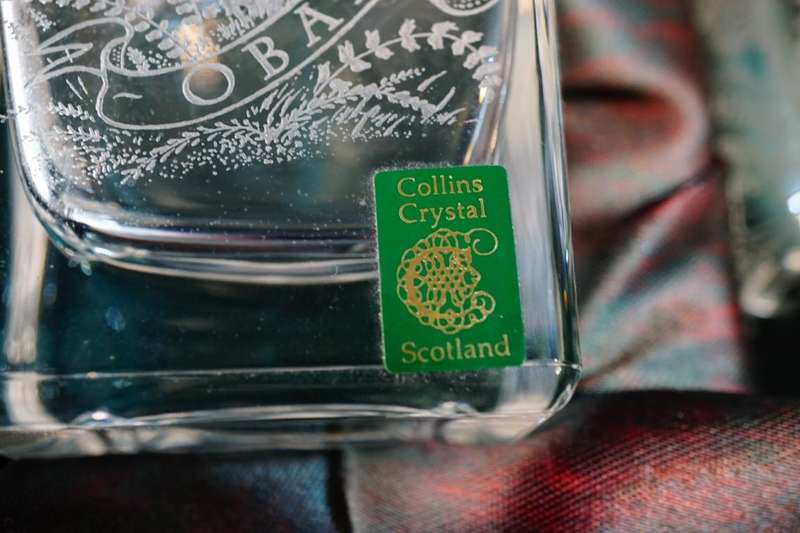 Vintage Collins Crystal Etched Clan Oban Drinks Set In Original Box **Great Condition**