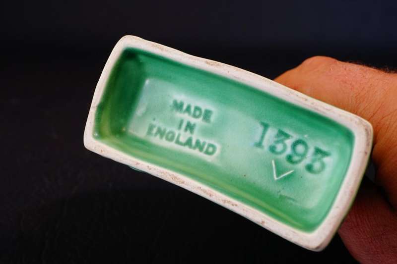 Sylvac Pottery Model No 1393 Green Sailing Boat / Yacht Posy Holder **Great Condition**